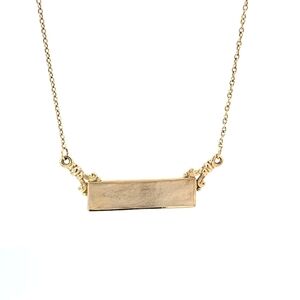14 Karat Yellow Gold Bar Pendant Necklace - Minimal Women's Jewelry